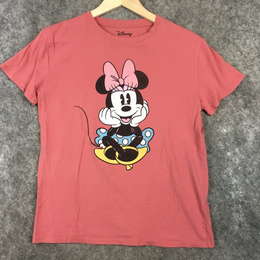 Disney T Shirt S Womens Minnie Mouse Short Sleeve Crew Neck 100 Cotton Graphic